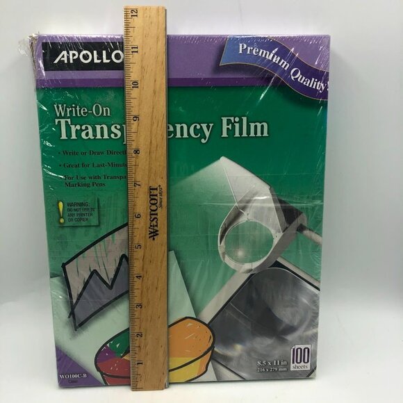 Apollo Write On Clear Transparency Clear Film for Markers Box Open Box 8.5 x 11 - Picture 7 of 8